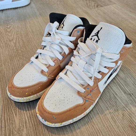 Nike Air Jordan 1 Mid SE Brushstroke 5Y - Picture 4 of 6